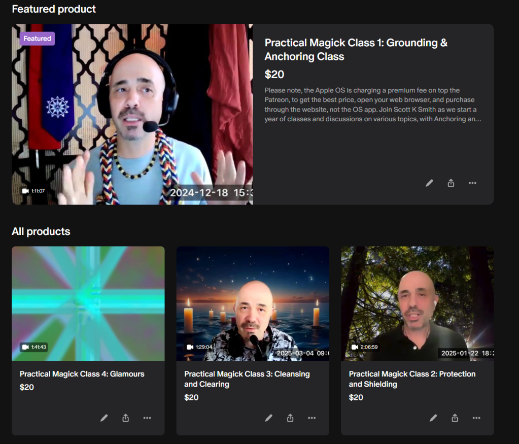 Practical Magick Series – On Demand Classes w/ 20% Discount Until May 1, 2025